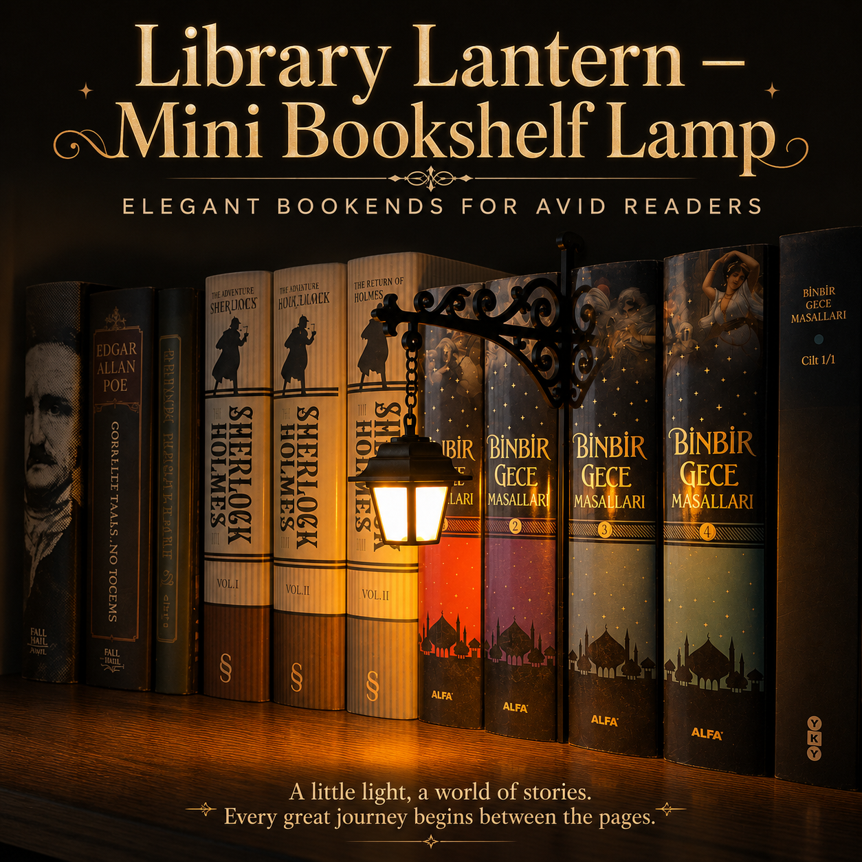 Mini Lampe D'étagère, Lanterne De Bibliothèque, Décor Fantastique D'étagère, Lampe D'étagère LED Chaude Et Blanche - 