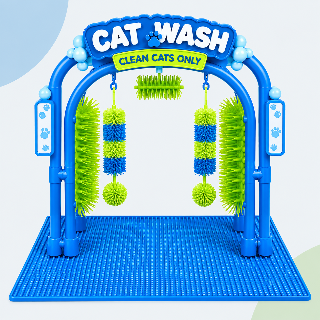 Station De Toilettage Pour Chats Avec Brosses Autonettoyantes Et Tapis Antidérapant, Arche De Toilettage Interactive