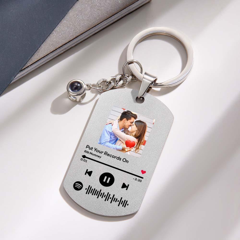 Porte-clés De Projection De Photos Personnalisé Porte-clés Spotify Personnalisé Avec Porte-clés Photo