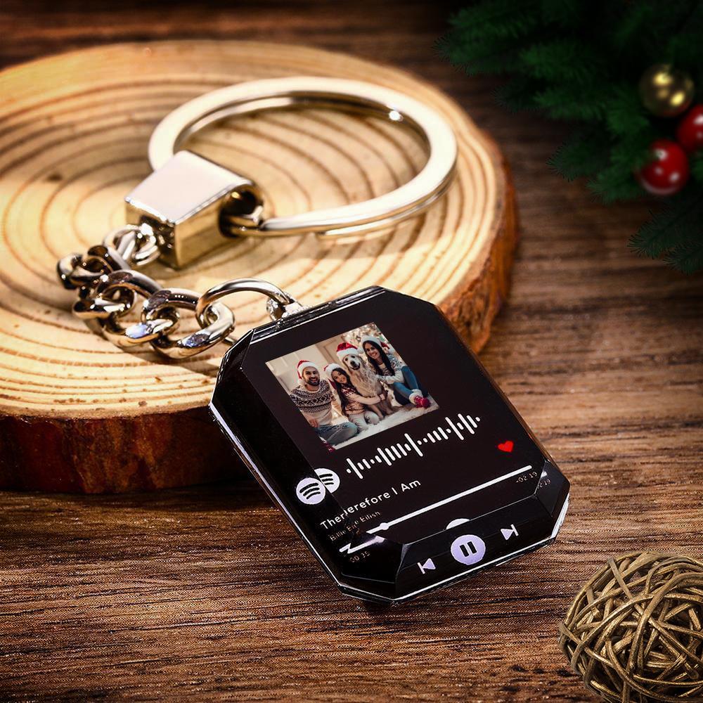 Porte-Clés Cristal Spotify Code Personnalisé | Cadeau Personnalisé Porte-Clé Photo