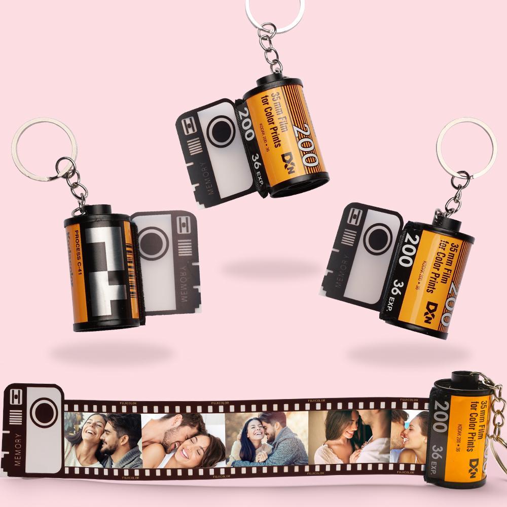 Porte-clés Personnalisé En Rouleau De Film Photo -Porte-clés Avec Image Et Chanson-cadeau Pour Elle - 