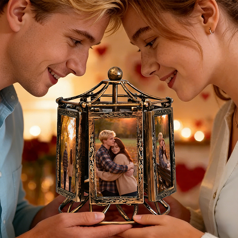 Cadre Photo Carrousel Vintage Personnalisé Avec Musique Douce - Cadeau De Saint-valentin