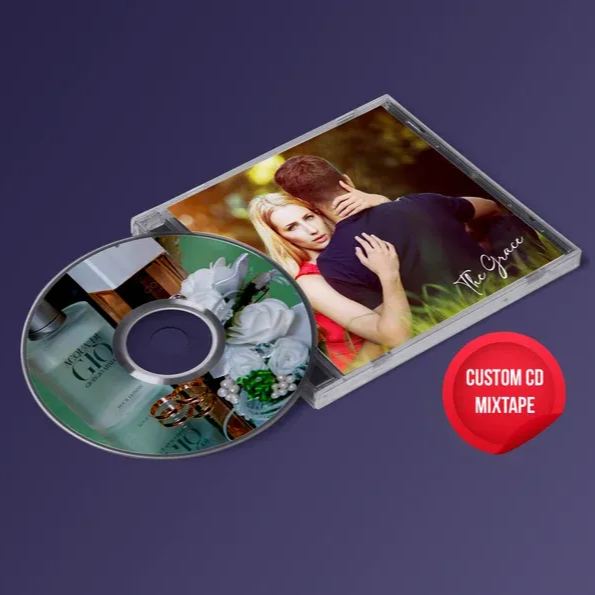 Cd Et Boîtier Cristal Personnalisés (5/10/16 Titres) | Cadeau Saint-valentin, Anniversaire De Mariage | Mixtape Cd Personnalisée Printyourdisc | Album Cd Personnalisé - 