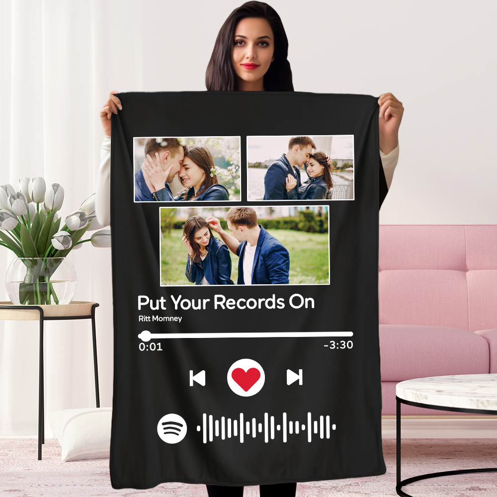 Vetro Spotify - Targa musicale personalizzata con codice Spotify(12cm x 16cm)  Con lo stesso portachiavi gratuito(5.4cm x 8.6cm)