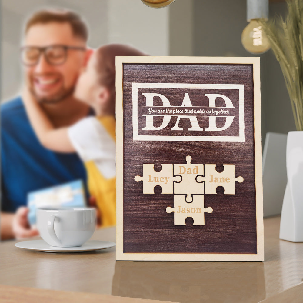 Targa Puzzle Personalizzata Per Papà: Sei Il Pezzo Che Ci Tiene Insieme. Regali Per Papà
