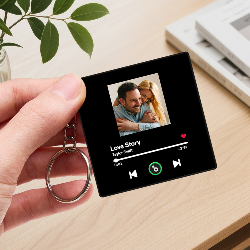 Portachiavi Con Foto Musicale Personalizzato, Carillon, Ciondolo Per Borsa, Che Riproduce Musica Senza Cellulare, Regali Di Anniversario