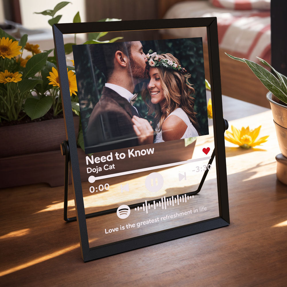 Cadre Photo De Bureau Spotify Personnalisé, Cadeau De Décoration Noir Personnalisé