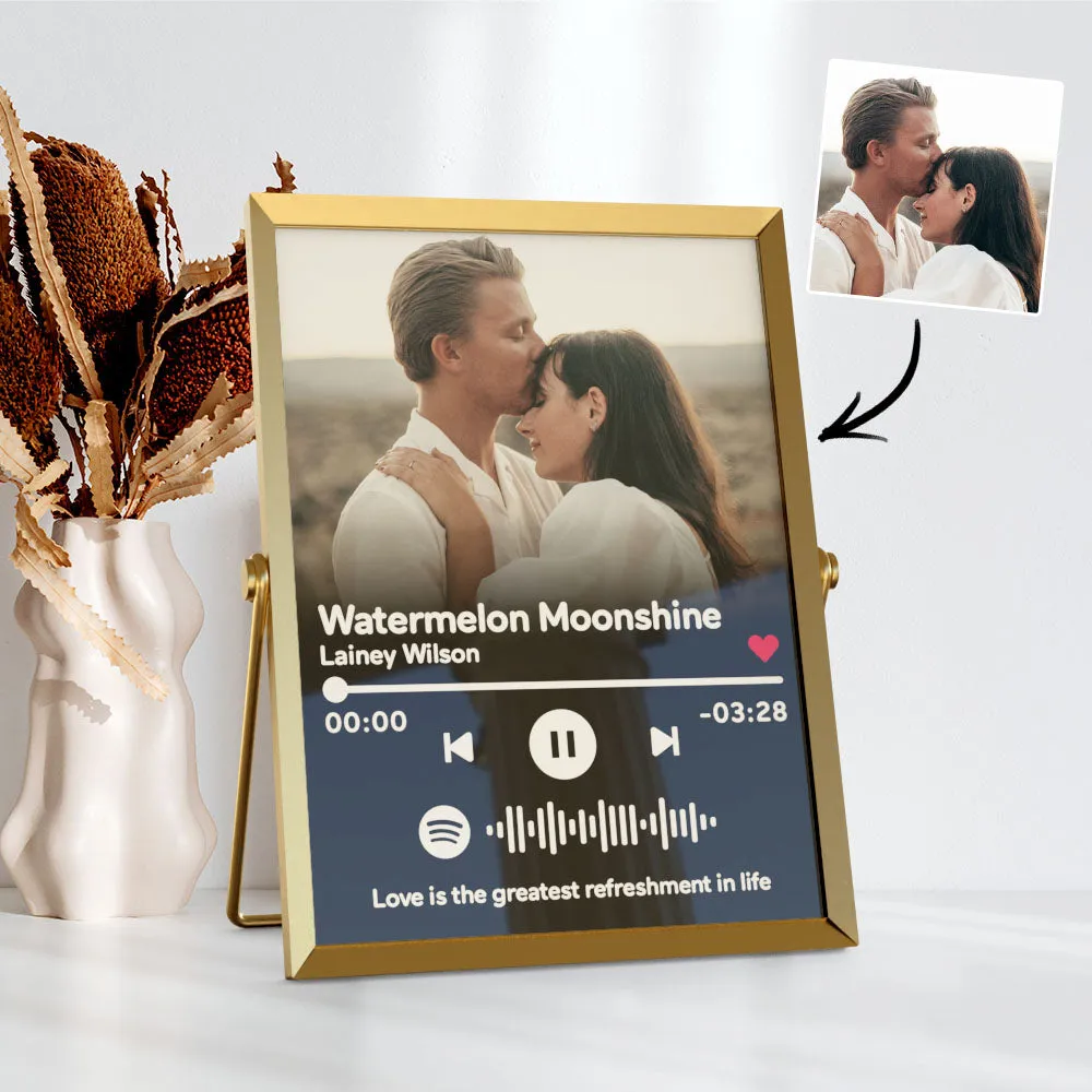 Cadeau Pour Elle Plaque Photo Personnalisée Plaque D’affichage De Musique Code Scannable Personnalisé Plaque Spotify Personnalisée Acrylique