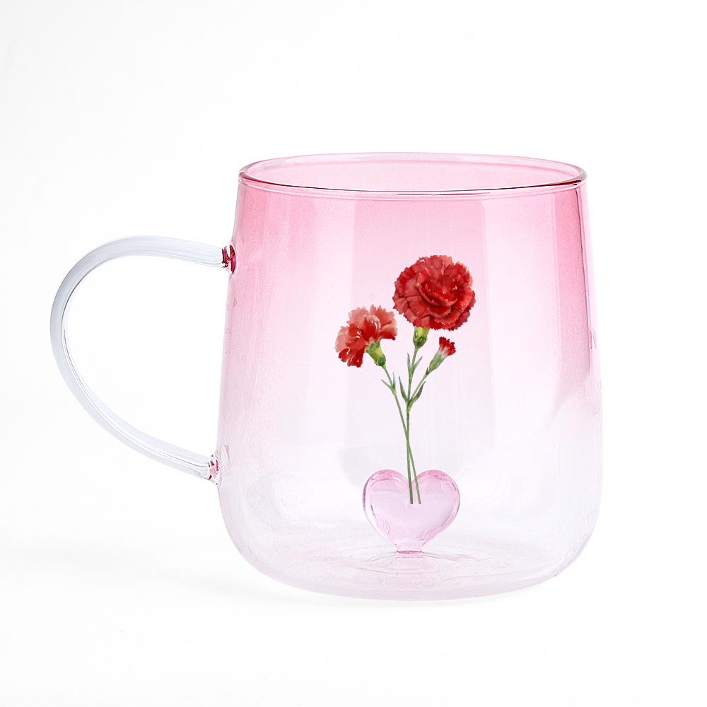 Tasse En Verre Dégradé Rose Personnalisée « Tu Es La Plus Belle Fleur » - MySpotifyGlassFR