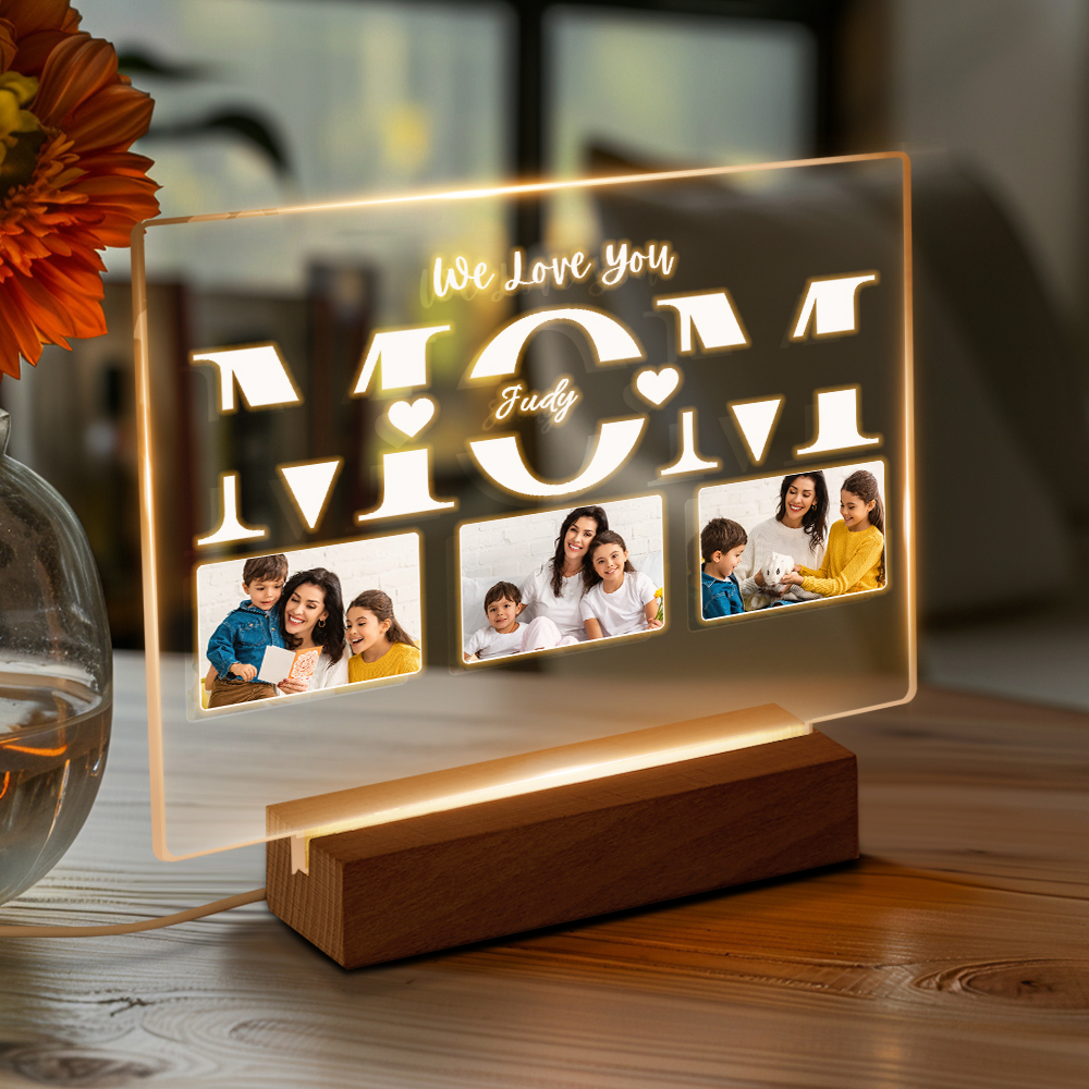 Cadeaux Personnalisés De Lumière De Nuit En Acrylique Pour Maman | Cadeau Personnalisé Pour La Meilleure Maman