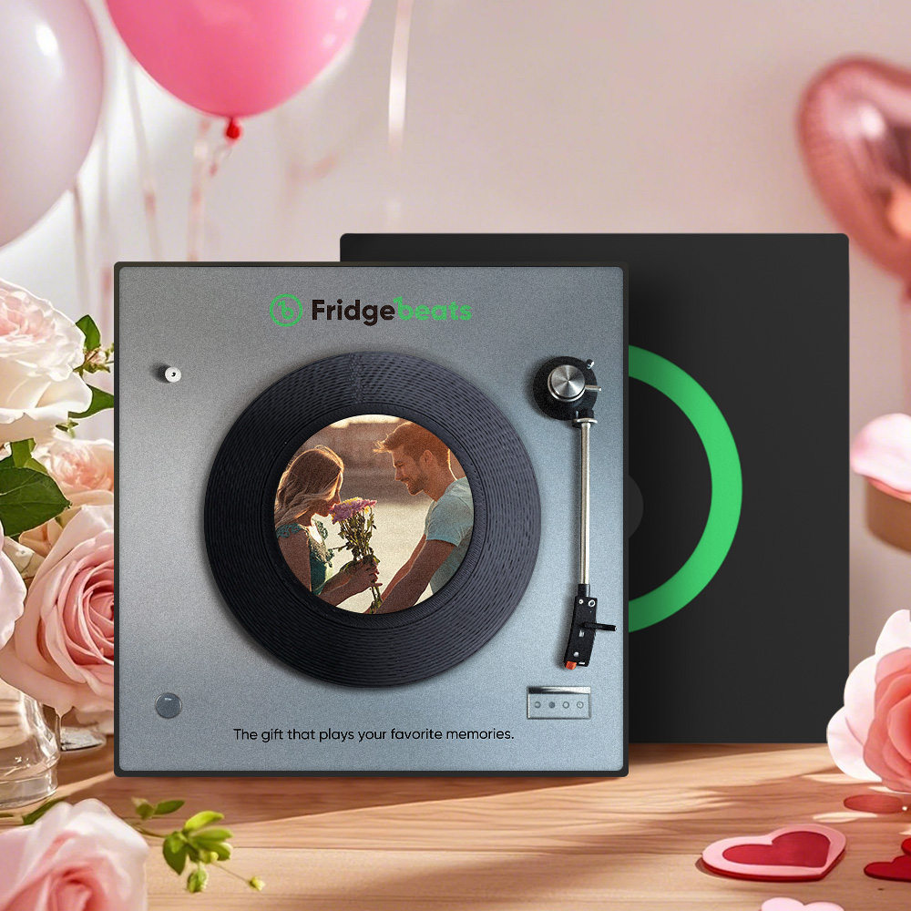 Custom 1-6 Songs and Photos Music Fridge Magnet Gifts for Couple Valentine's Day Gifs