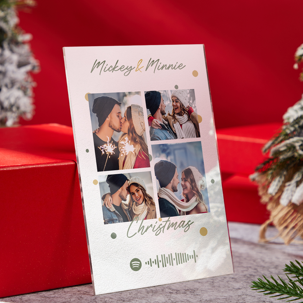 Custom Chrisma Photo Plaque Custom Spotify Glass Special Chrismas Gift -