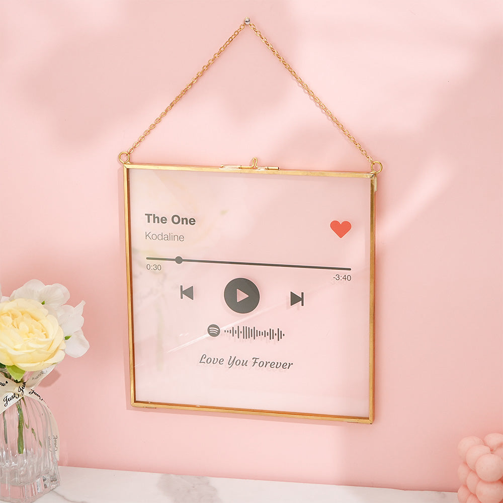 Personalized Spotify Song Acrylic Plaque with Metal Frame Gift for Couple -