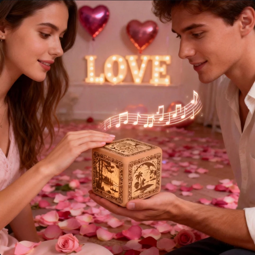 Personalisierte Spieluhr „vier Jahreszeiten Liebe" – Individuell Gestaltetes Valentinstagsgeschenk Für Sie