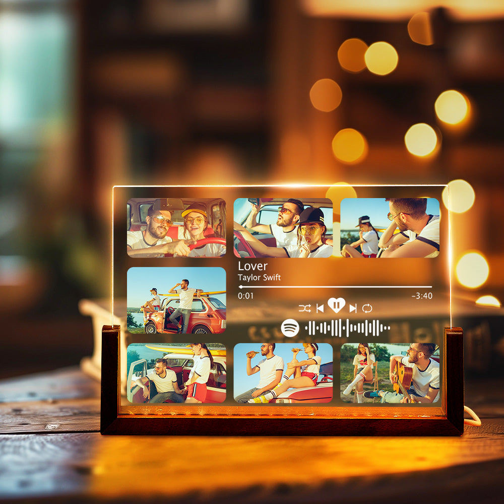 Personalisiertes Lied-nachtlicht-paargeschenk Mit Foto-musik-plakette, Bestes Geschenk Für Sie