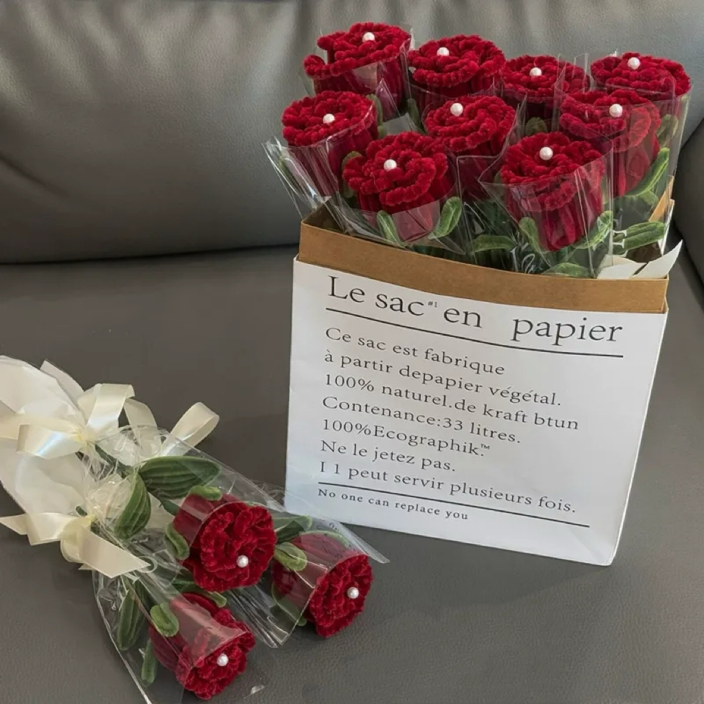 Rose Pipe Cleaner Flowers  for Your Lover Valentine's Day Gift