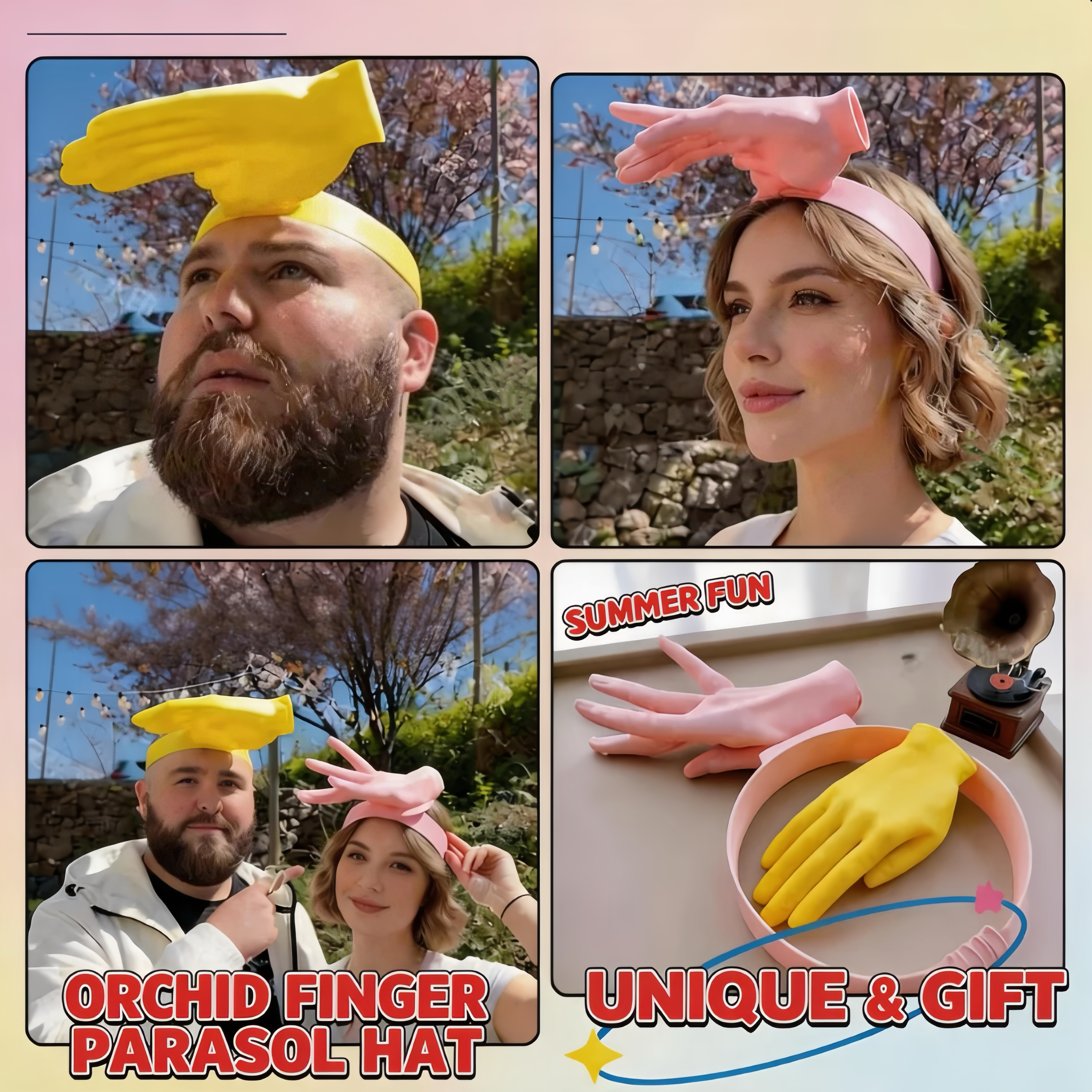 Palm-Shaped Sun Visor – Funny Hand Gesture Headband Hat, Novelty Outdoor Sun Protection Cap