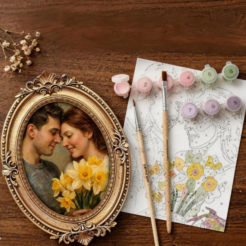 Retro Digital Oil Painting Refrigerator Magnet Decoration – Artistic Vintage Style Fridge Magnet, Creative Home Kitchen Decor Gift