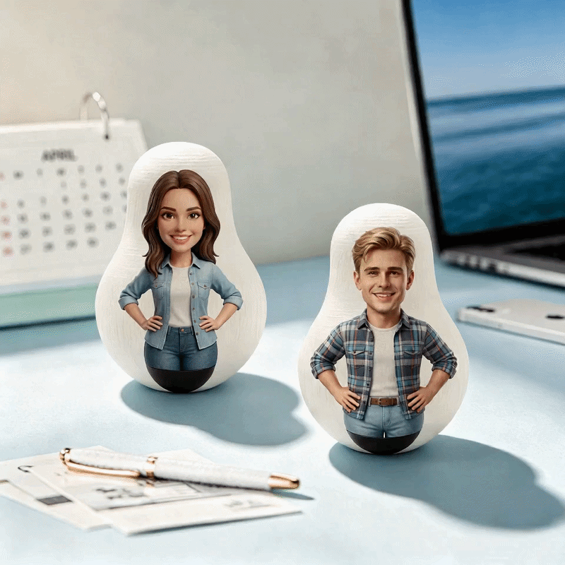 Custom Photo Wobble Doll Personalized Roly-Poly Doll Ornament Handmade Unique Gift for Your Lover