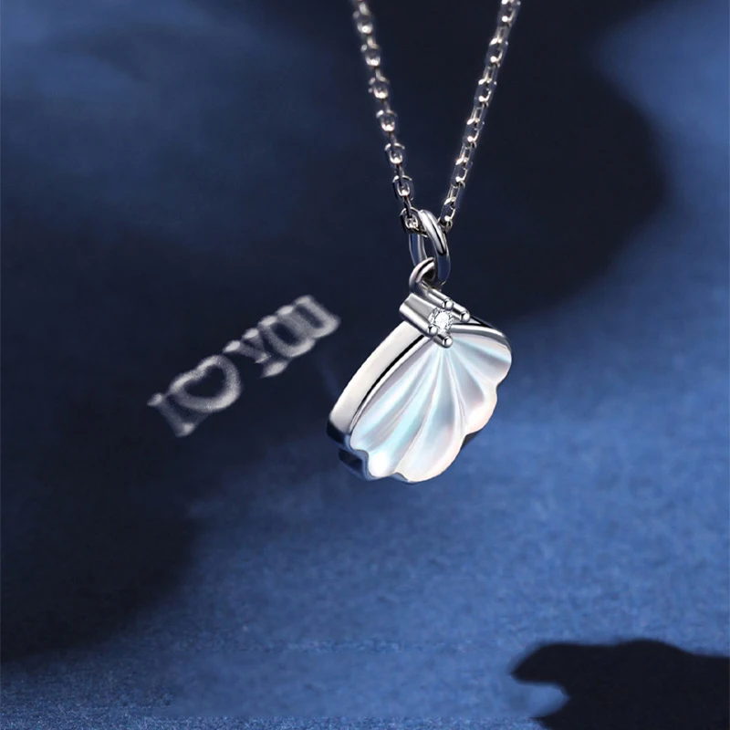 I Love You Magic Light Projection Shell Necklace Trendy Dainty Elegant Necklace Jewelry