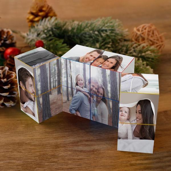 Custom Magic Folding Photo Rubic's Cube Unique Gift For Family