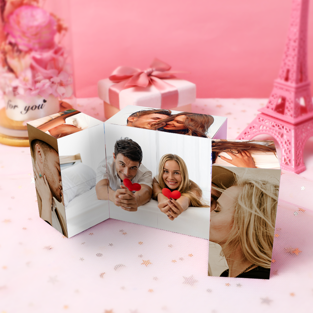 Custom Magic Folding Photo Rubic's Cube Unique Gift For Couple