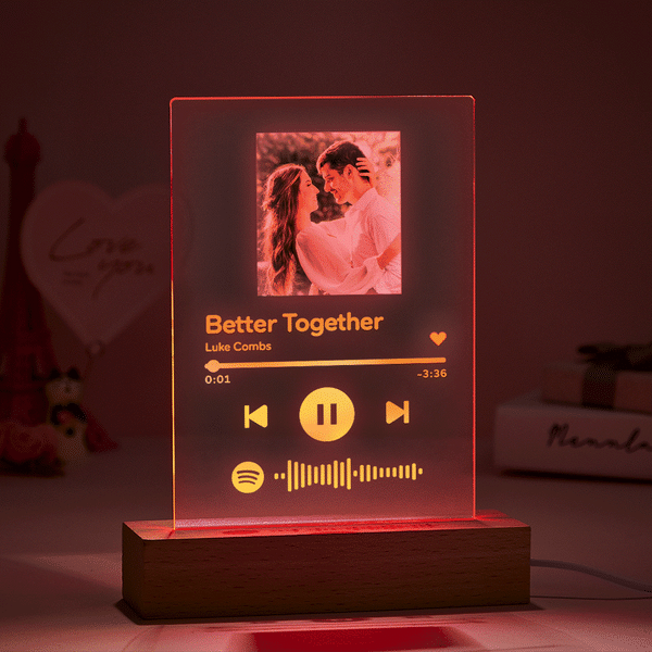 Custom Spotify 7 Colors Night Light Anniversary Gifts