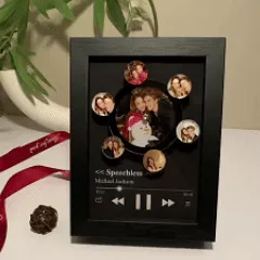 Custom Rotating Vinyl Photo Frame with Music Valentine's Gifts Personalized Music Player