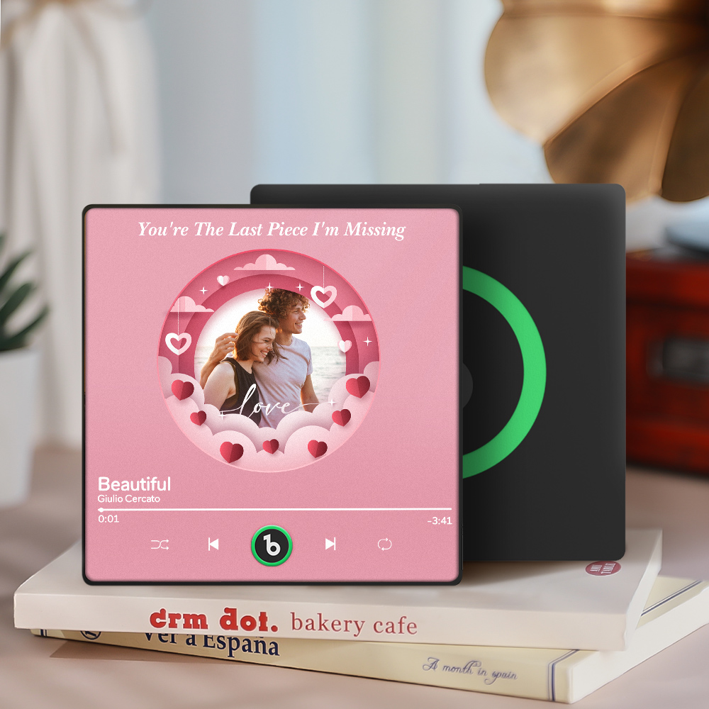 Customized Pink Heart-Shaped Refrigerator Magnet Customized Music And Photo Refrigerator Magnet As A Gift For Her - 