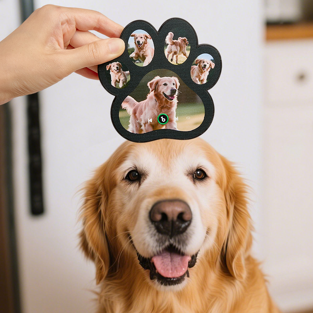 Custom Music Fridge Magnet Personalized Paw Print Song Magnets That Can Play Music Anniversary Gifts Memorial Gifts for Pet Lovers - 