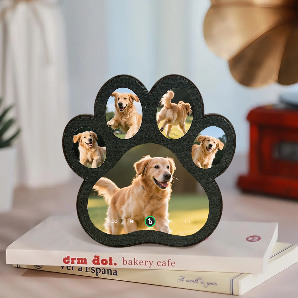 Custom Music Fridge Magnet Personalized Paw Print Song Magnets That Can Play Music Anniversary Gifts Memorial Gifts for Pet Lovers - 