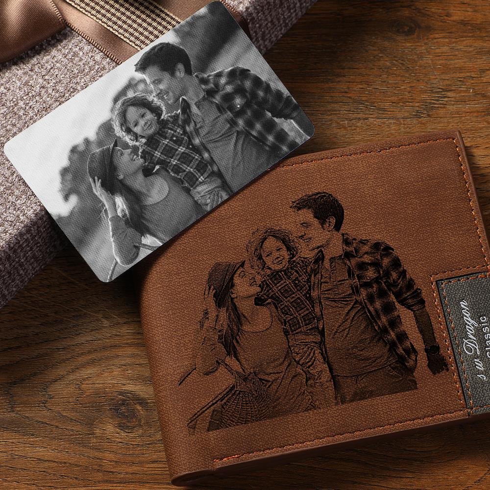 Custom Photo Wallet Insert Card Black - 