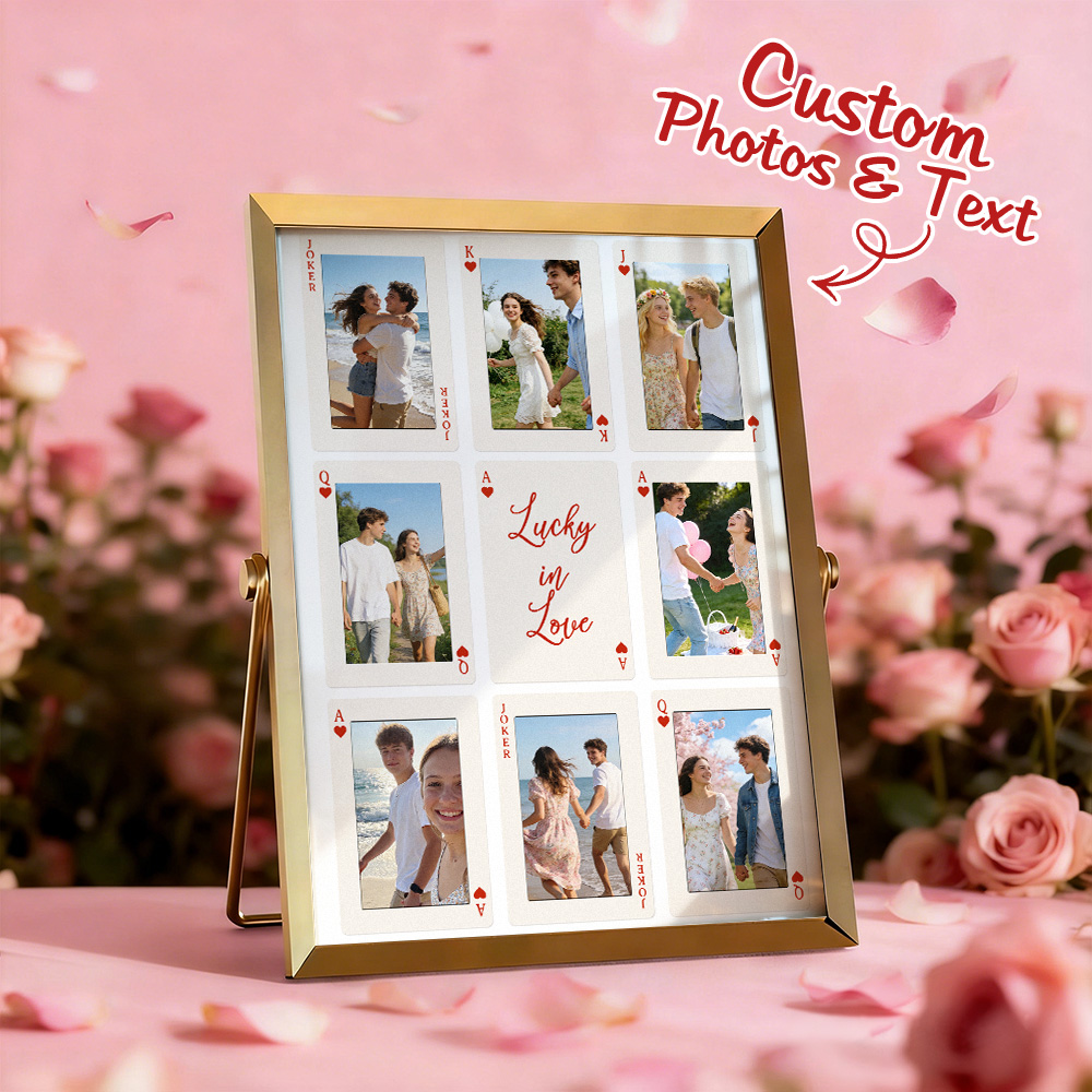 Custom Couple Playing Card Love Story Poster Photo Plaque Personalized Couple Love Story Poster Gift for Couples - 