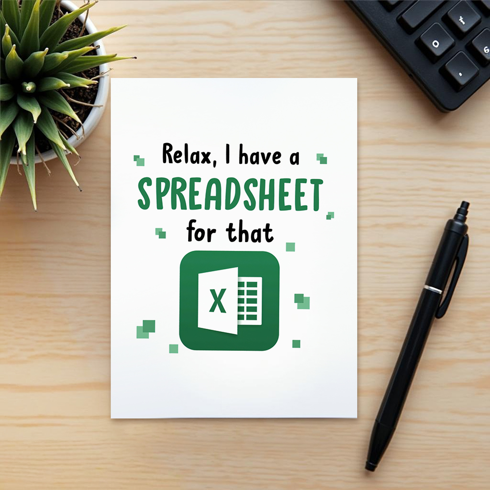 Funny spreadsheet Coaster - "Relax, I have a SPREADSHEET for that" coaster, Spreadsheet Coaster, Funny Accountant Coaster, Accountant Gift - 