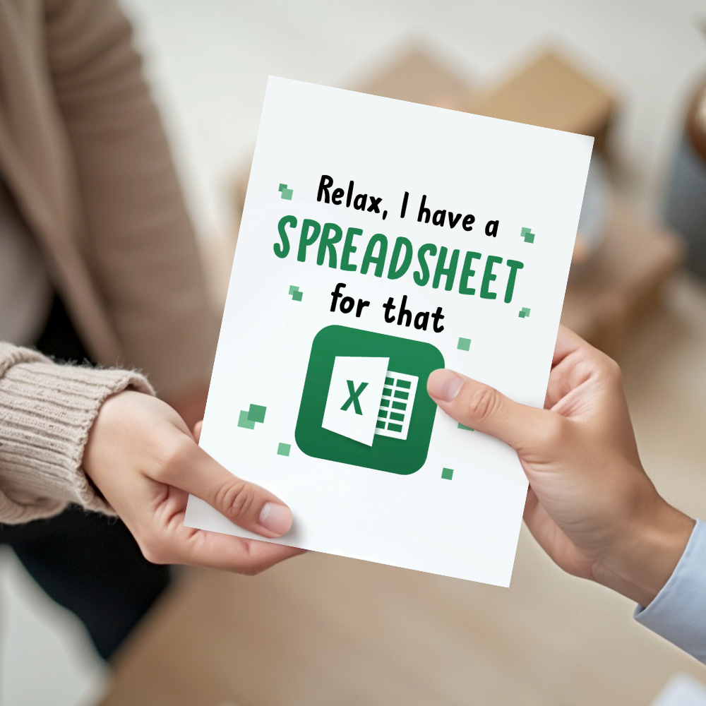 Funny spreadsheet Coaster - "Relax, I have a SPREADSHEET for that" coaster, Spreadsheet Coaster, Funny Accountant Coaster, Accountant Gift - 