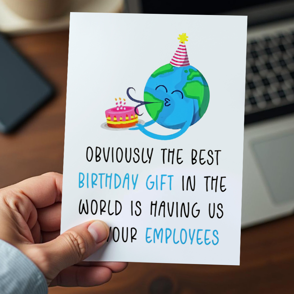 Funny Boss Birthday Card - Card, Fun, Joke, Boss Birthday Card, Best Employees In The World, Sarcastic Card, Joke Colleague Birthday - 