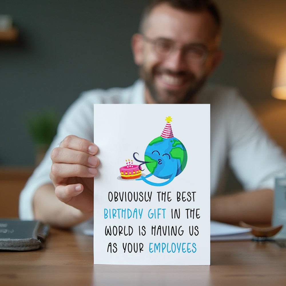 Funny Boss Birthday Card - Card, Fun, Joke, Boss Birthday Card, Best Employees In The World, Sarcastic Card, Joke Colleague Birthday - 