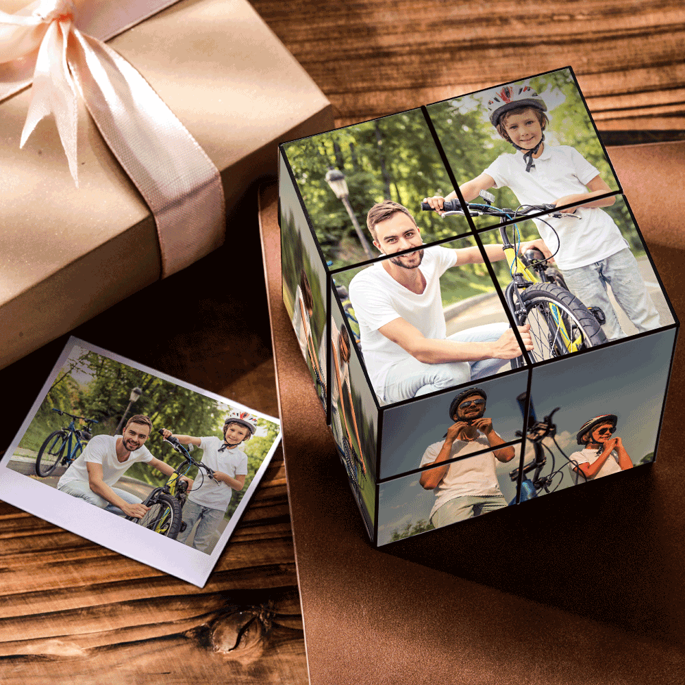 Creative Father's Day Gift Custom Magic Folding Photo Rubic's Cube Gift For Dad