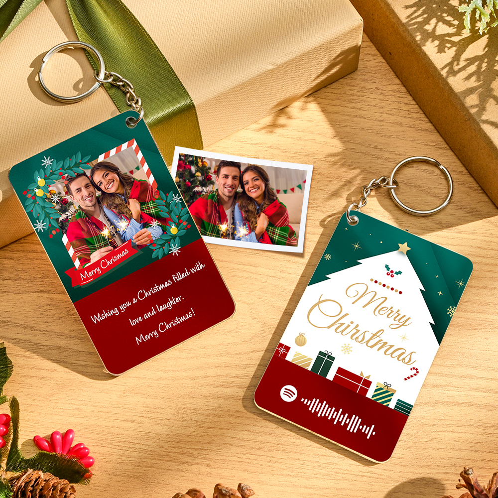Merry Christmas Keychain Custom Spotify Keychain Photo Keychain Special Christmas Gift