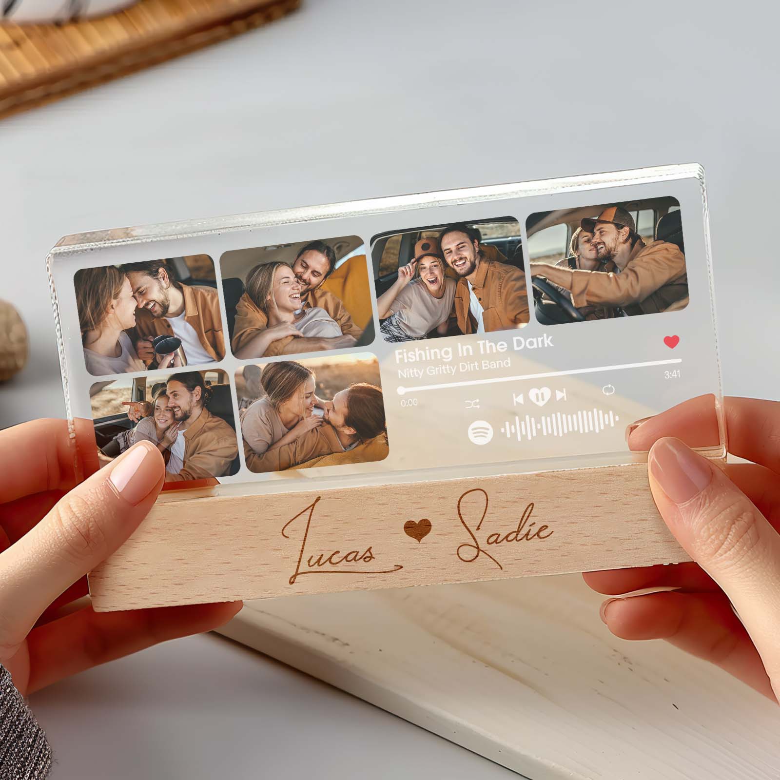 Custom Favorite Song Anniversary Gift - Personalized Photo LED Night Light