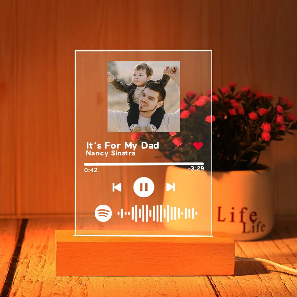 Father's Day Gift Custom Scannable Code Music Acrylic Glass Plaque/Keychain/Night Light