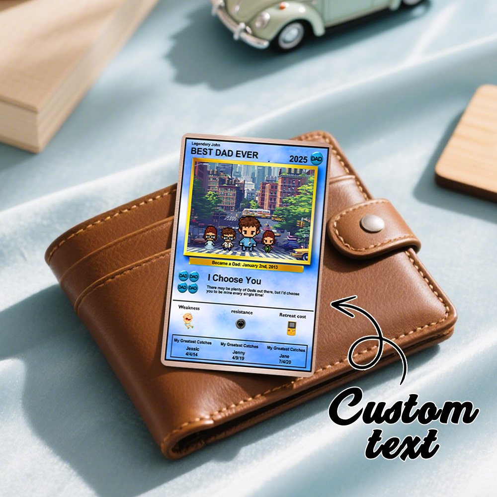 Father's Day Poke Card, Custom Poke Card Fathers Day Gift For A Poke Lover Metal Cards To Create A Memorable Keepsake - 