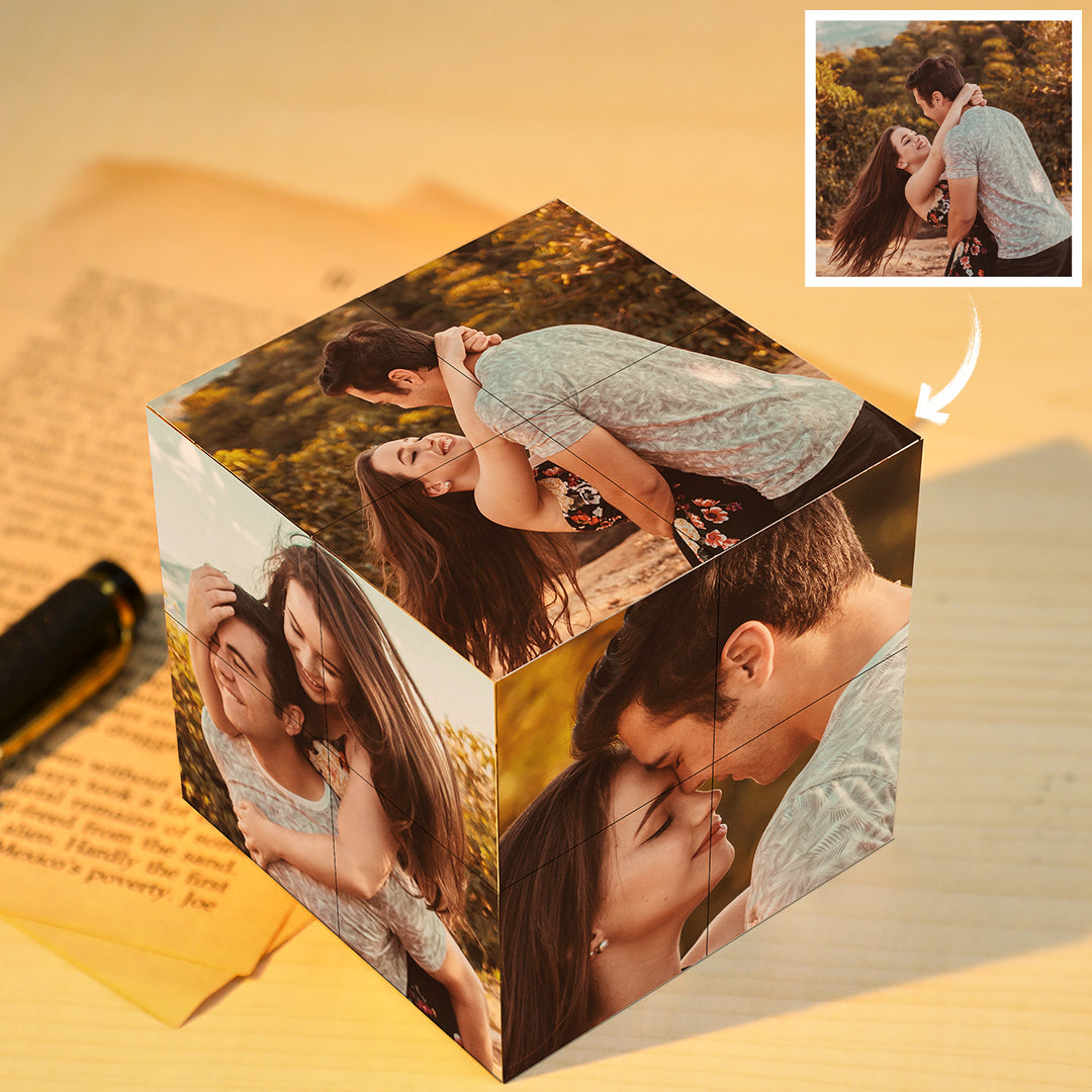 Custom Magic Folding Photo Rubic's Cube Gift For Couple