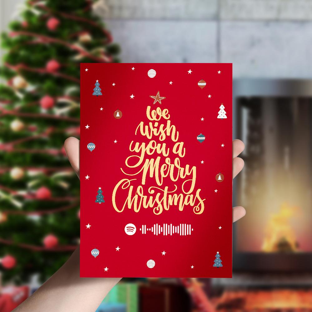 Custom Christmas Spotify Code Music Greeting Cards Christmas Tree Gift Cards