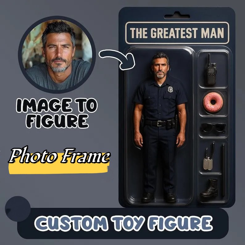 Custom 2D Action Figure Portraits | Personalized Toy Box Art | Custom Photo Frame Decorations | The Greatest Man