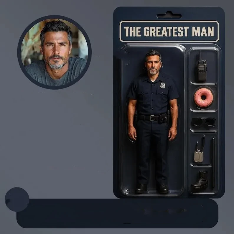 Custom 2D Action Figure Portraits | Personalized Toy Box Art | Custom Photo Frame Decorations | The Greatest Man