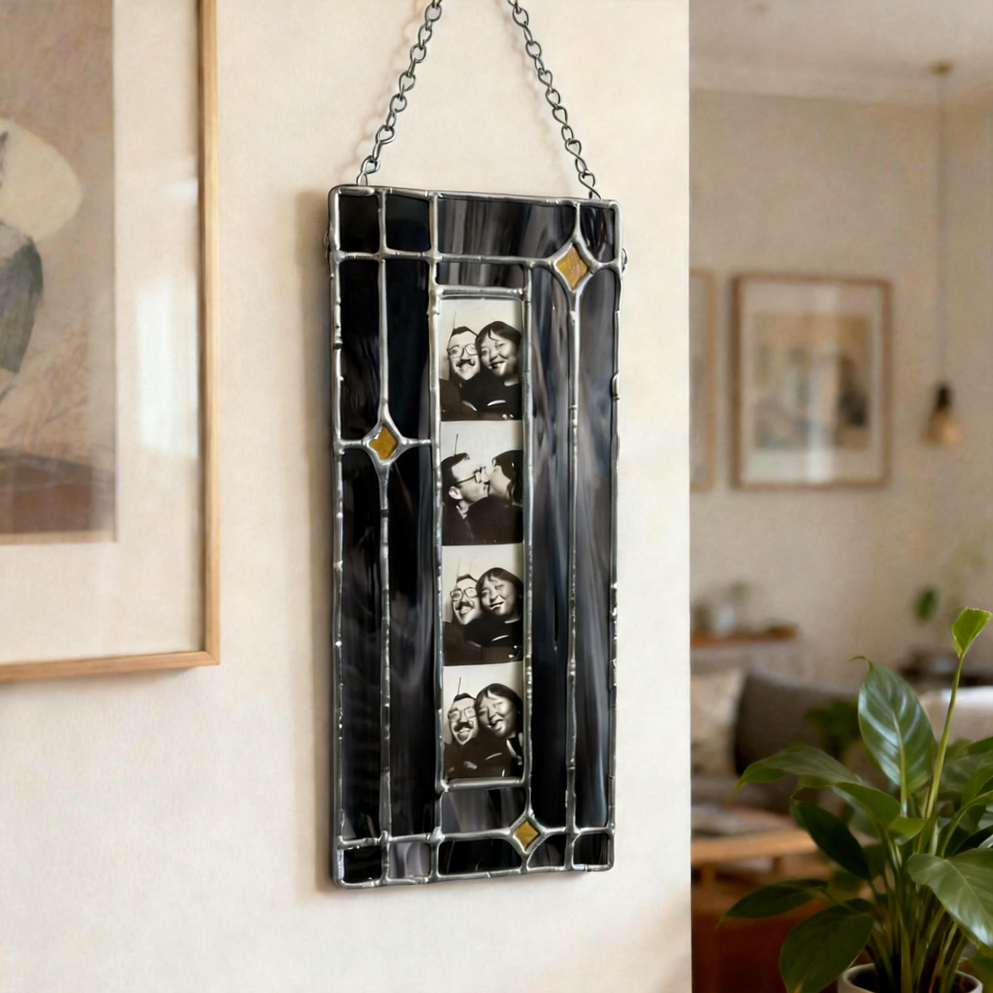 Custom Photo Frame Stained Glass Photobooth Ornament Personalized Art Picture Frame Home Decor Ornament