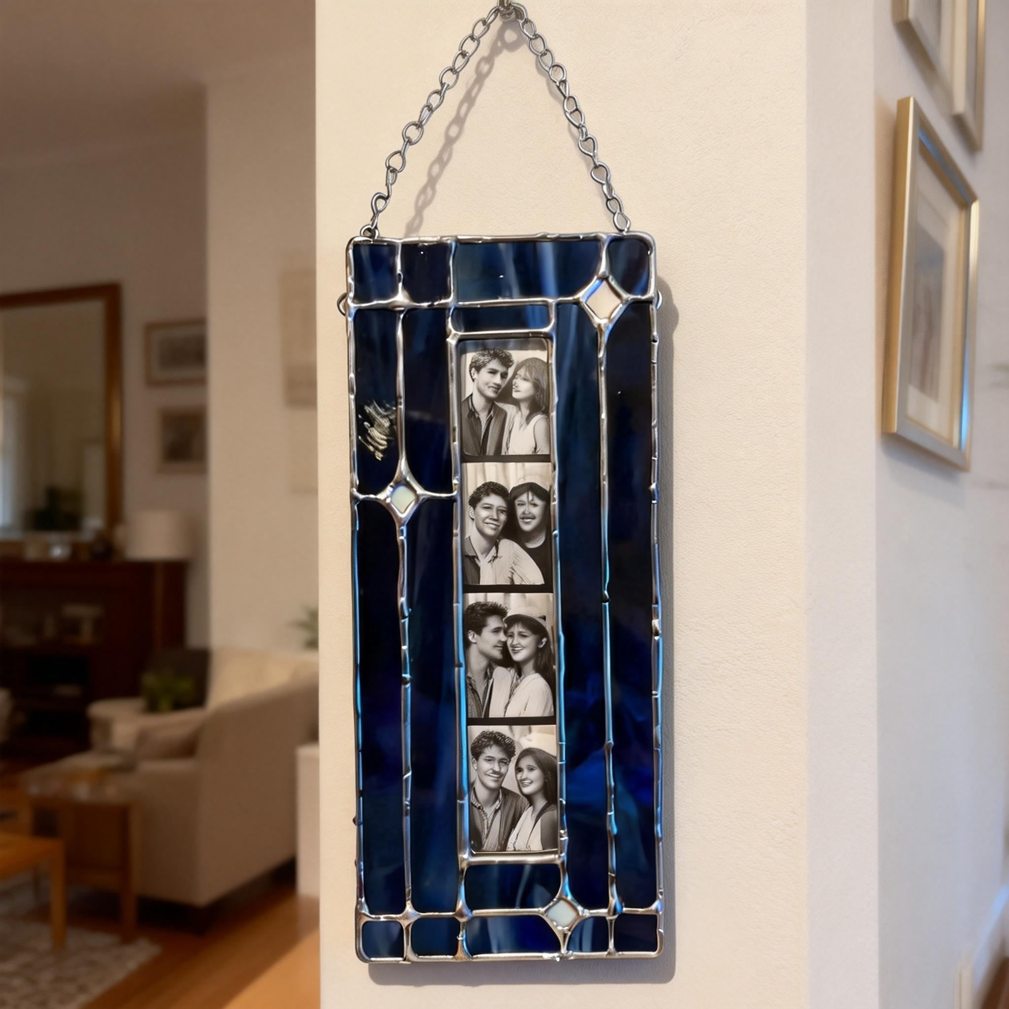 Custom Photo Frame Stained Glass Photobooth Ornament Personalized Art Picture Frame Home Decor Ornament