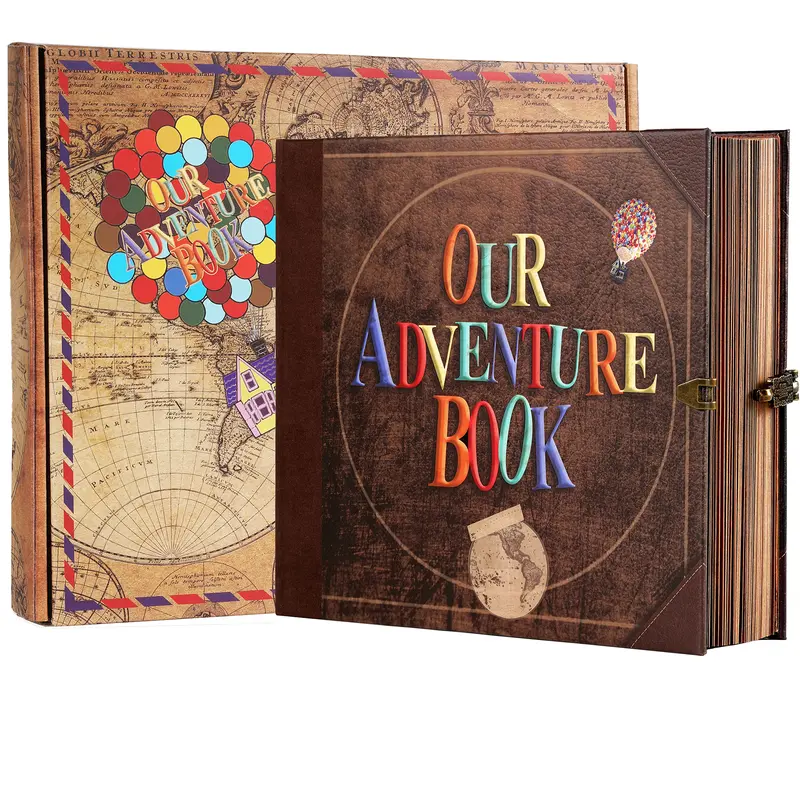 DIY Our Adventure Book Travel Diary Album Scrapbook Retro Style Travel Souvenir Valentine's Day Gift - 