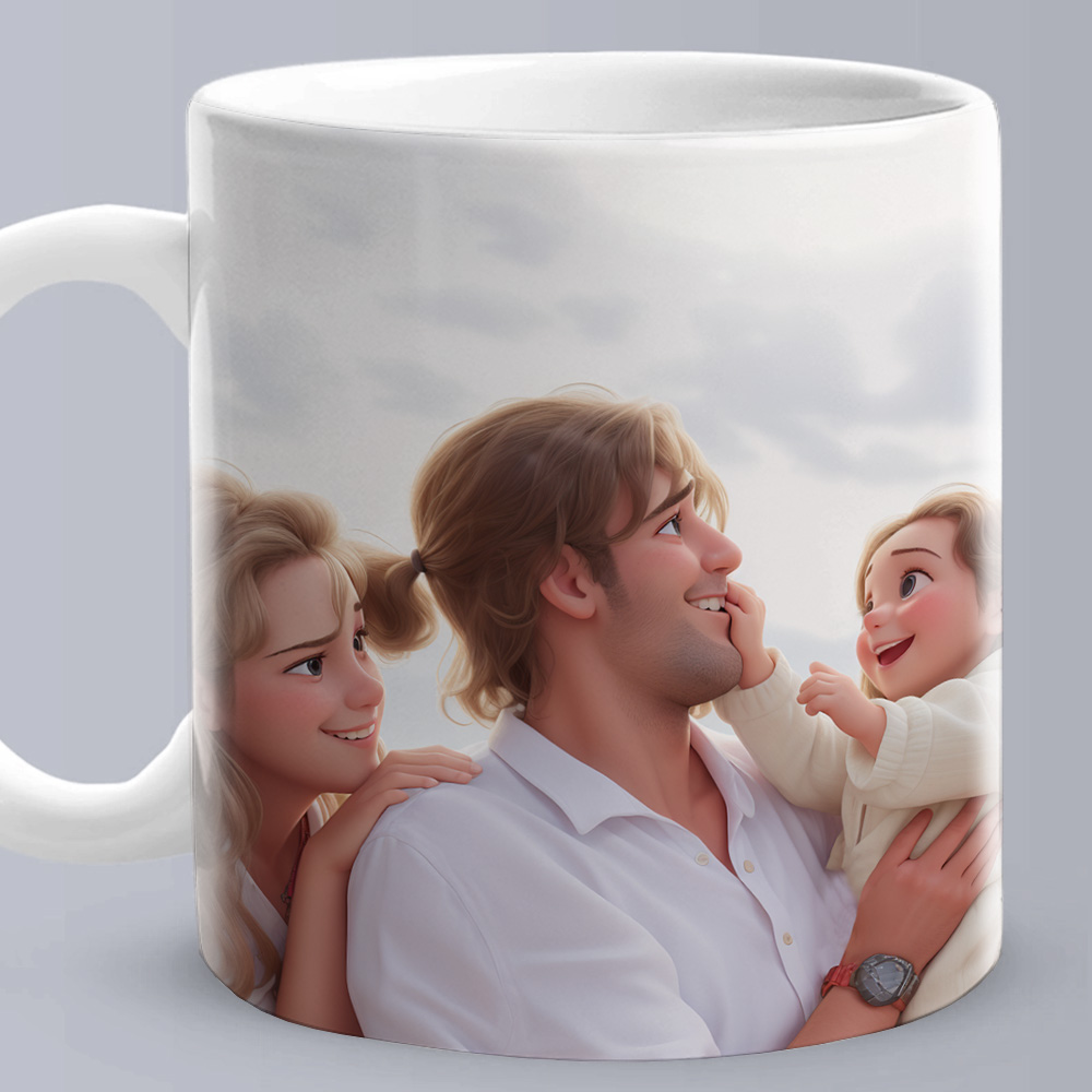 Tazza Personalizzata Con Effetto Cartone Animato A Partire Dalla Tua Foto, Un Regalo Perfetto Per Lei. - 